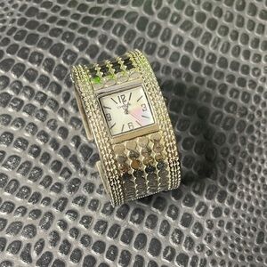 Silver-tone Chico’s  Watch with Textured Band